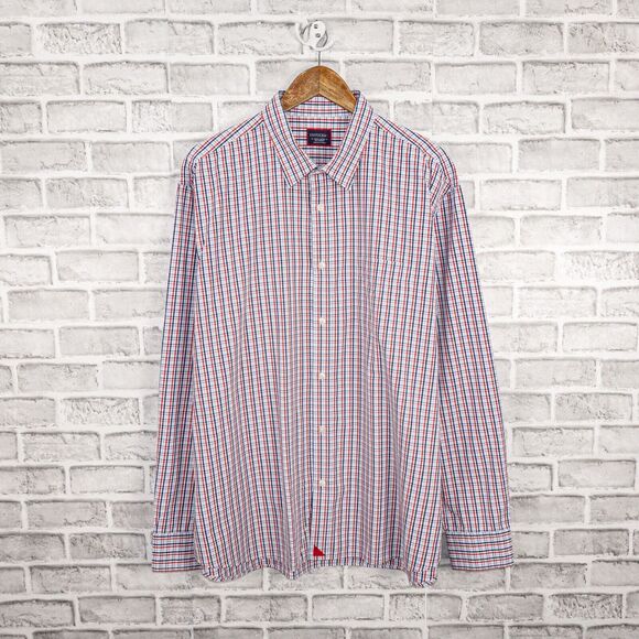 UNTUCKit Men's Button up Shirt in Blue Red check Cotton size 3XL - Picture 2 of 5
